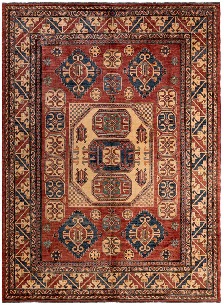 8' 11 x 12' 2 Hand Knotted Kazak Wool Rug
