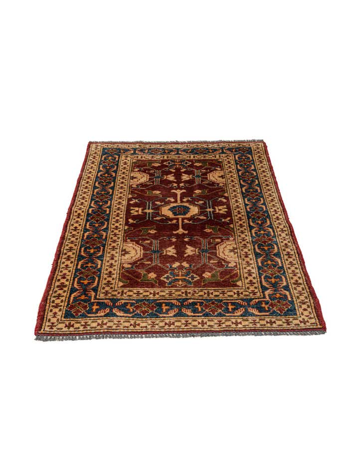 3' 2 x 4' 3 Hand Knotted Kazak Wool Rug