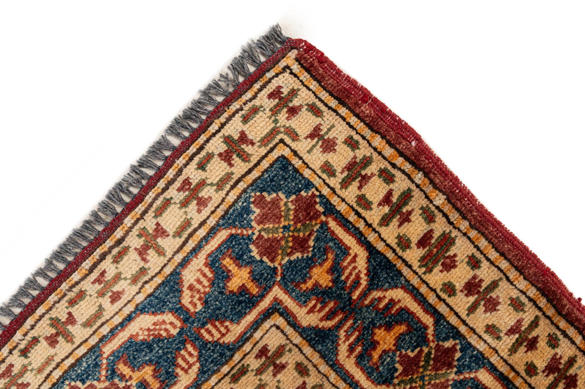 3' 2 x 4' 3 Hand Knotted Kazak Wool Rug