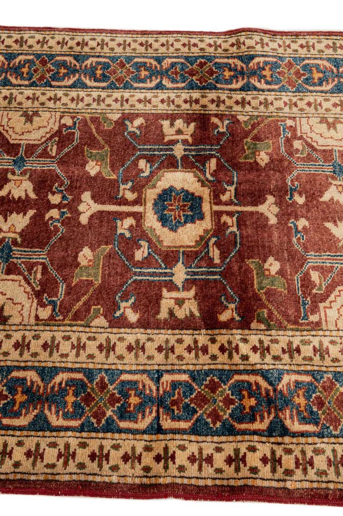 3' 2 x 4' 3 Hand Knotted Kazak Wool Rug