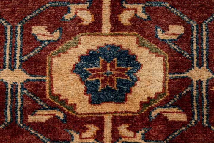 3' 2 x 4' 3 Hand Knotted Kazak Wool Rug