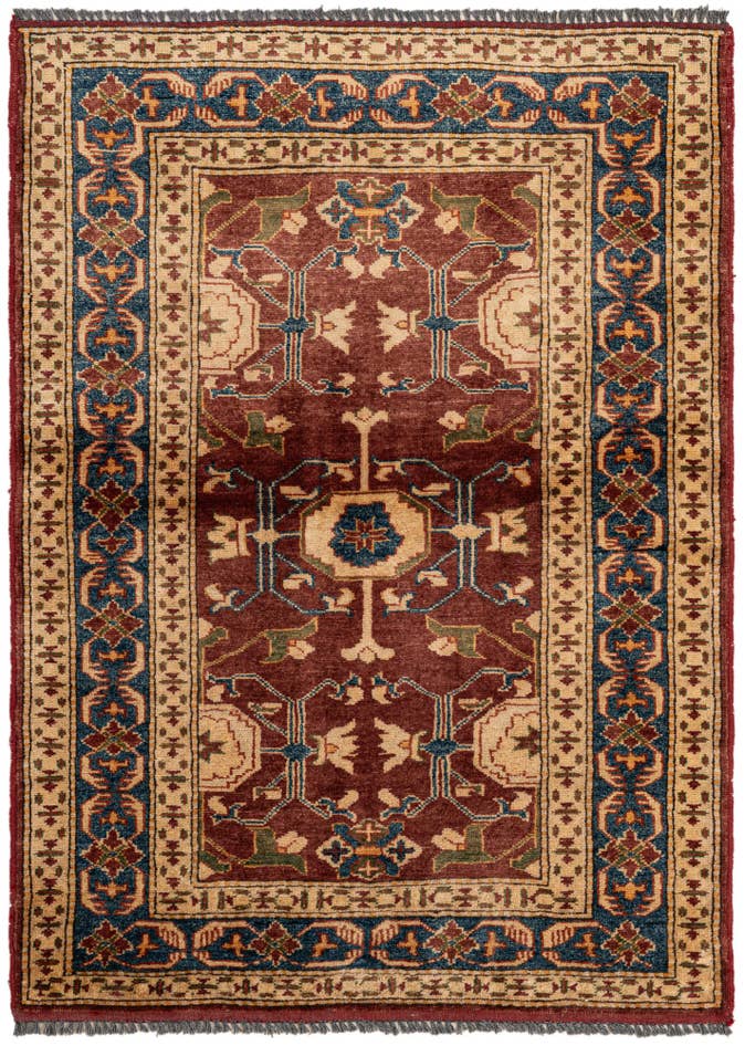 Detail image of 3' 2 x 4' 3 Hand Knotted Kazak Wool Rug