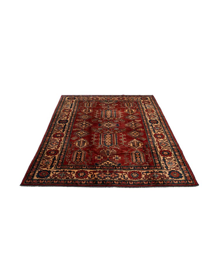Detail image of 6' 6 x 8' 6 Hand Knotted Kazak Oriental Wool Rug