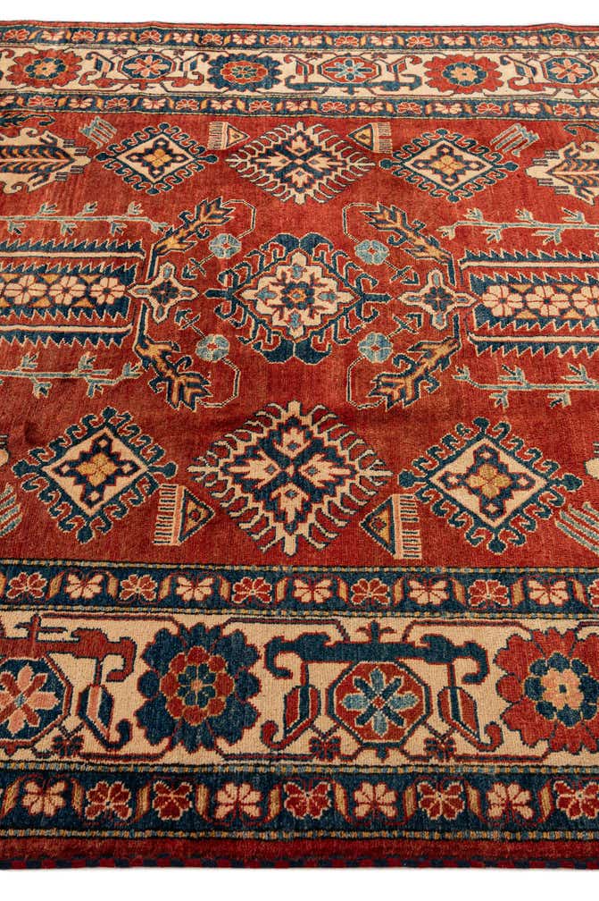 6' 6 x 8' 6 Hand Knotted Kazak Oriental Wool Rug