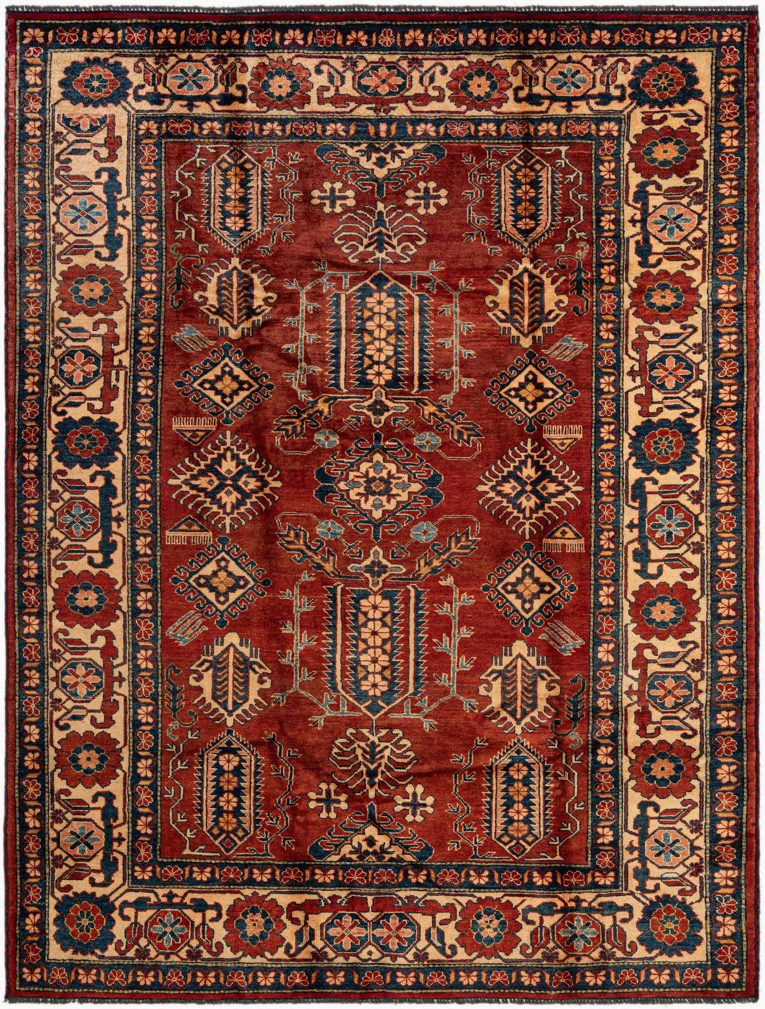 6' 6 x 8' 6 Hand Knotted Kazak Oriental Wool Rug