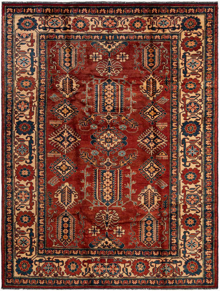 6' 6 x 8' 6 Hand Knotted Kazak Oriental Wool Rug