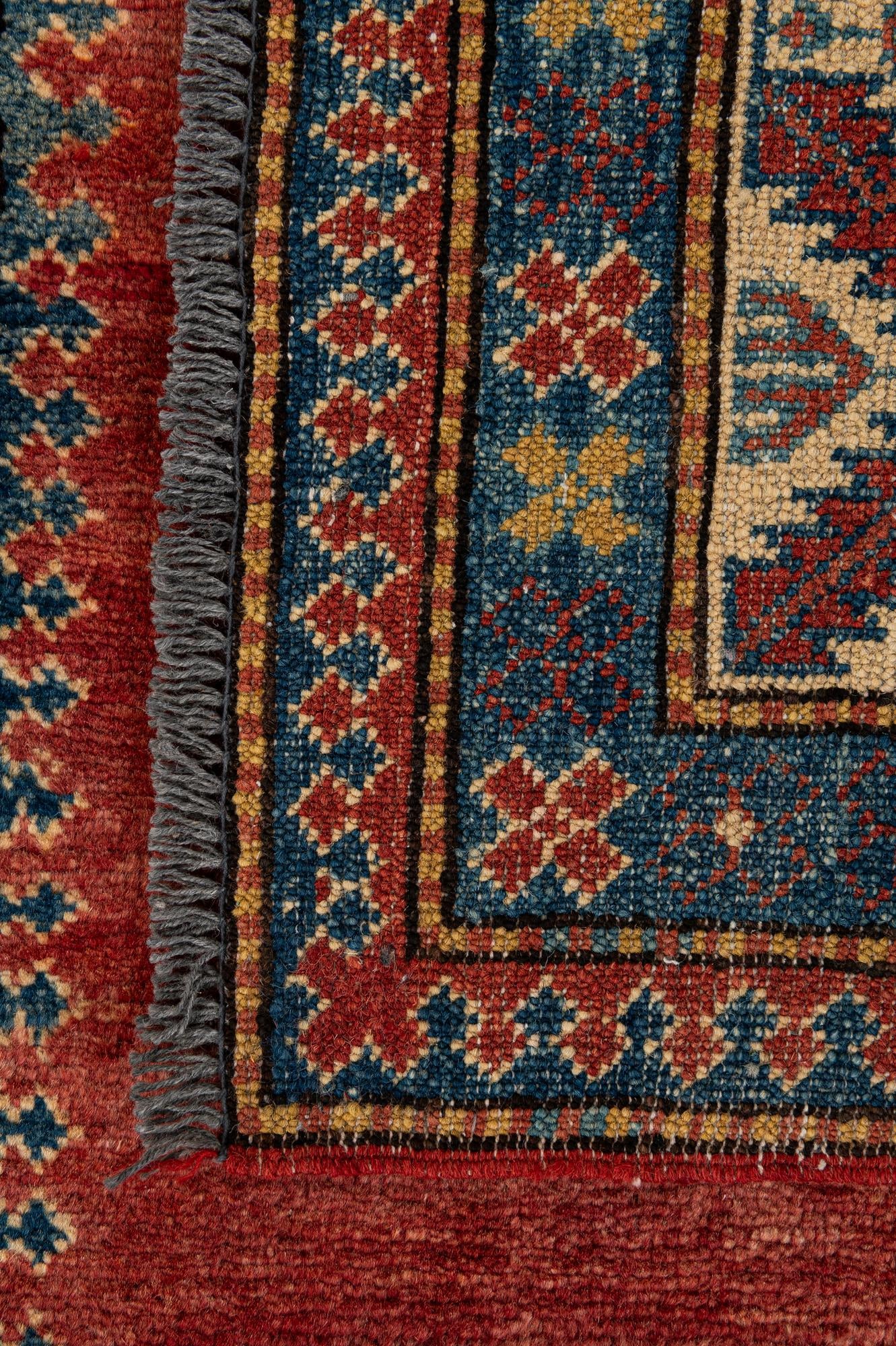 3' 8 x 5' 9 Hand Knotted Kazak Wool Rug