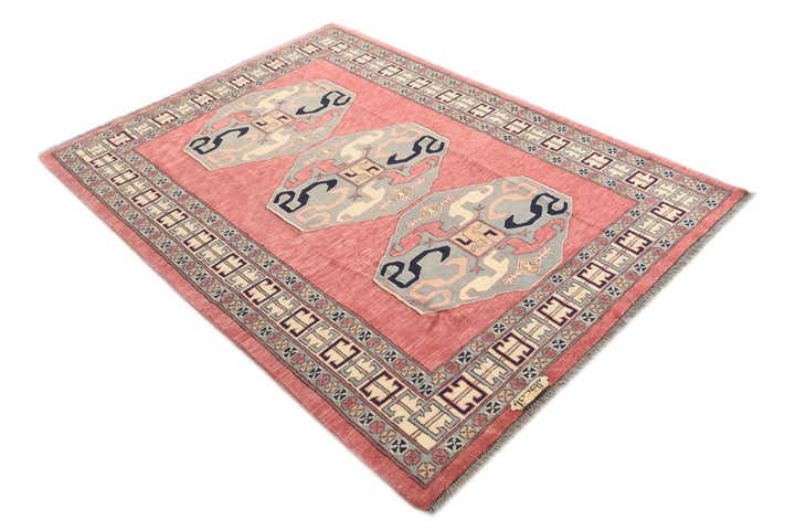 4' 4 x 5' 10 Hand Knotted Kazak Oriental Wool Rug