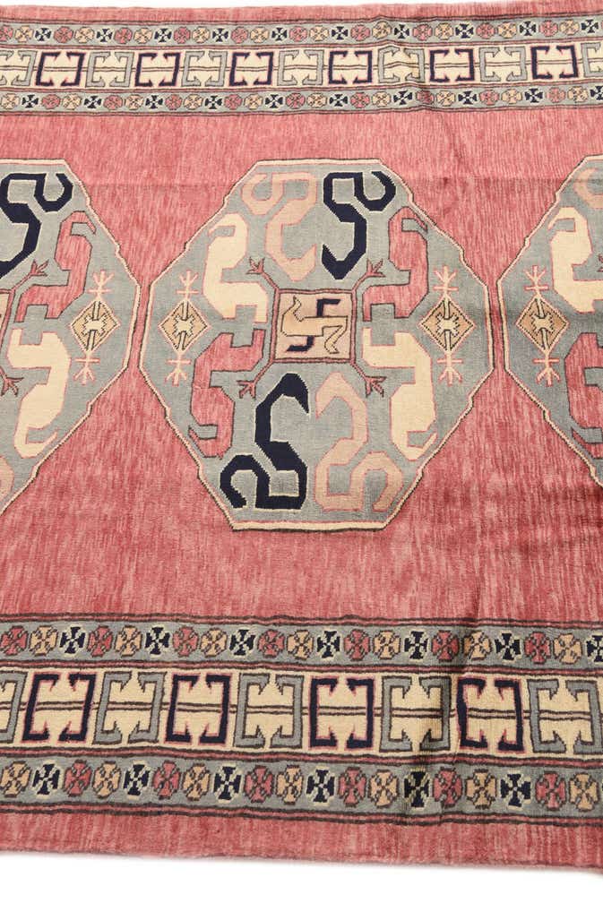 4' 4 x 5' 10 Hand Knotted Kazak Oriental Wool Rug