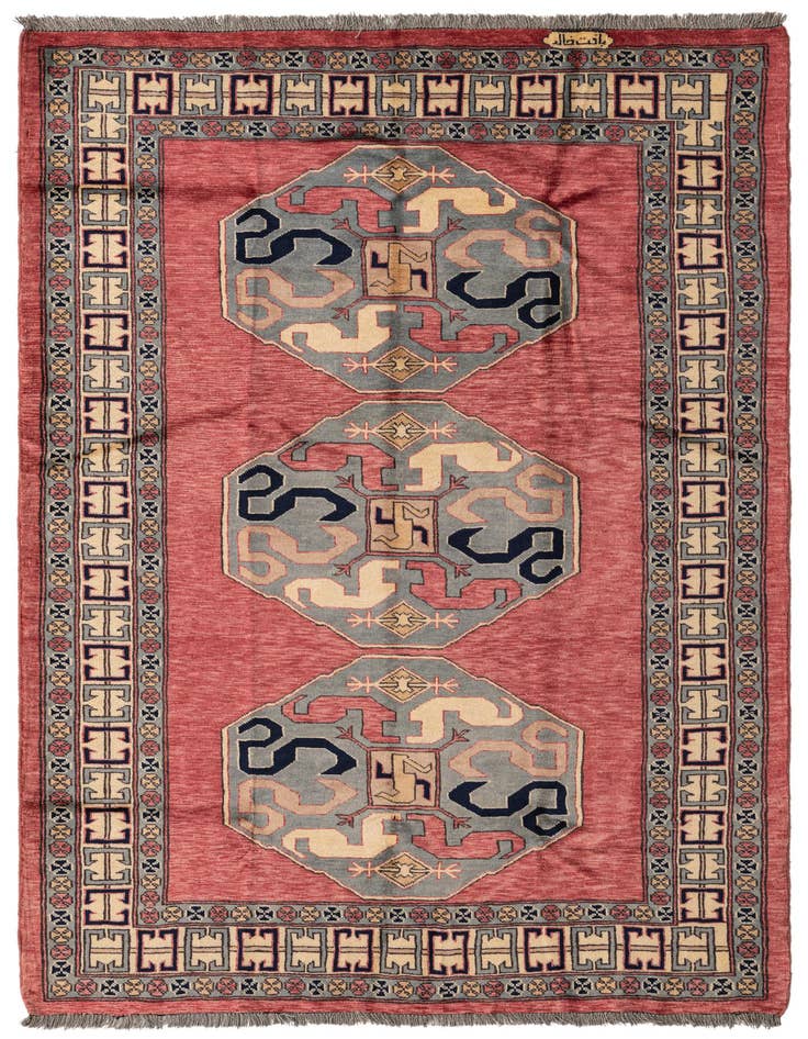 Detail image of 4' 4 x 5' 10 Hand Knotted Kazak Oriental Wool Rug