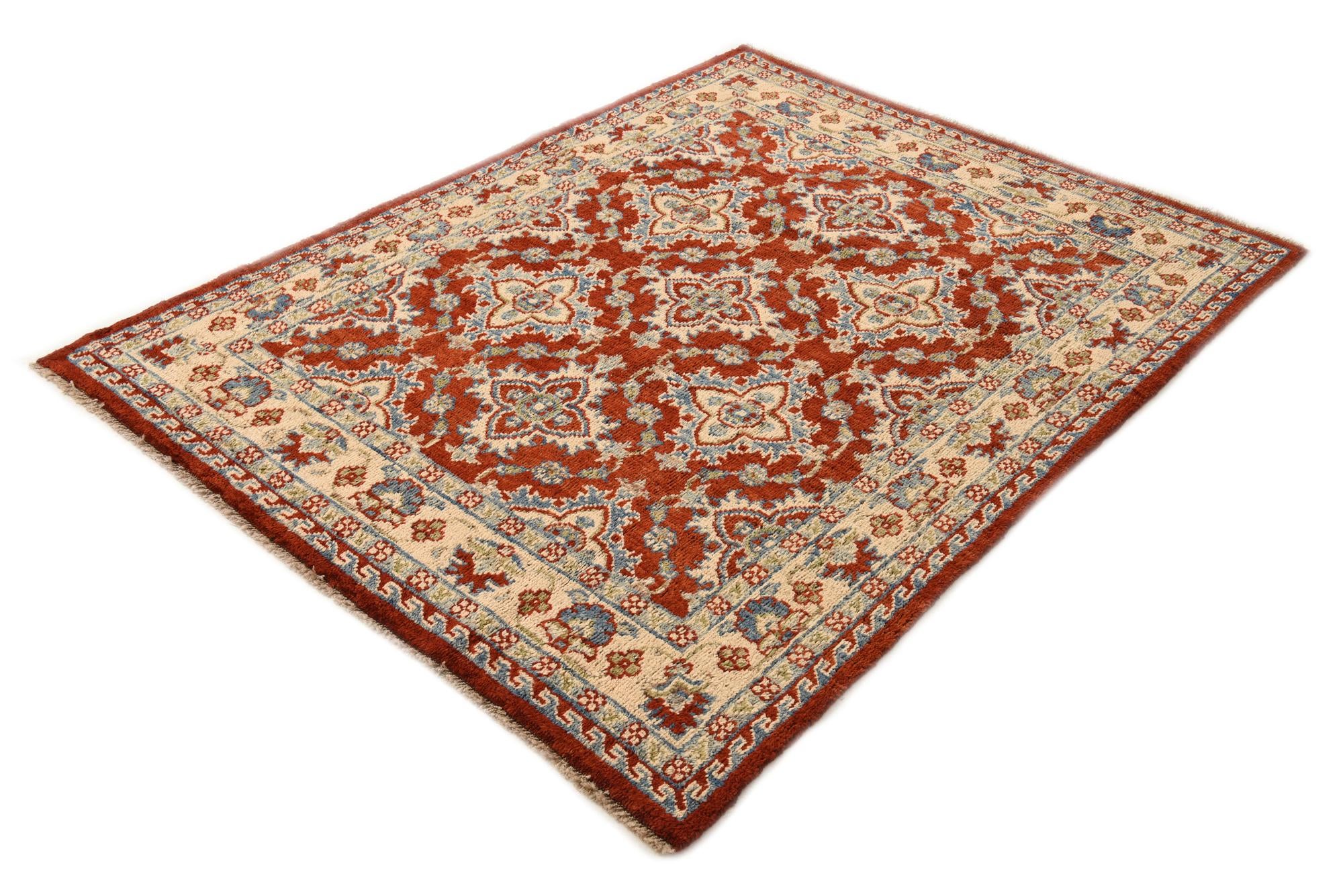 5' 2 x 6' 7 Hand Knotted Kazak Wool Rug