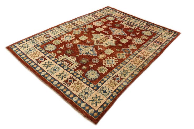 Detail image of 5' 8 x 7' 9 Hand Knotted Kazak Wool Rug