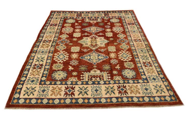 5' 8 x 7' 9 Hand Knotted Kazak Wool Rug