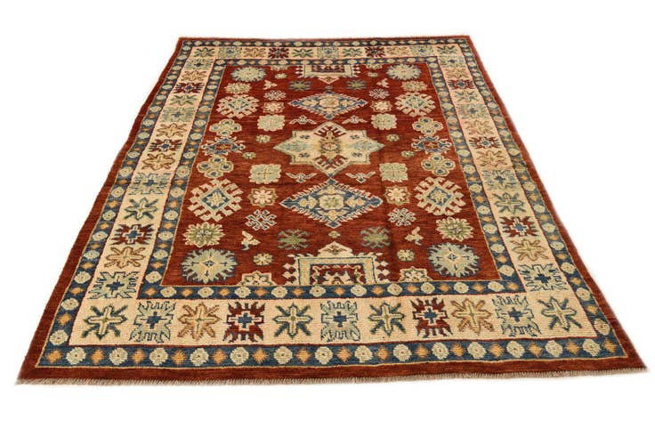 Detail image of 5' 8 x 7' 9 Hand Knotted Kazak Wool Rug