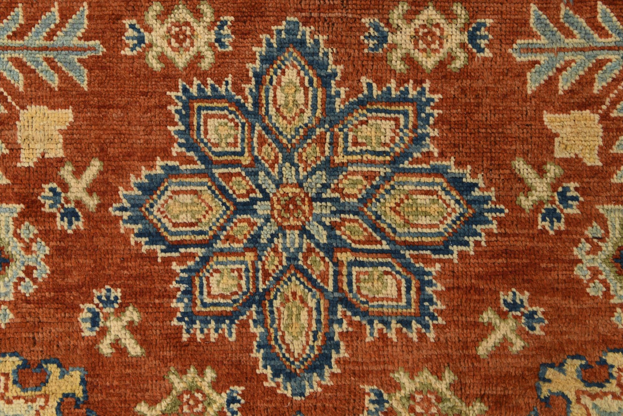 6' x 8' 3 Hand Knotted Kazak Rug