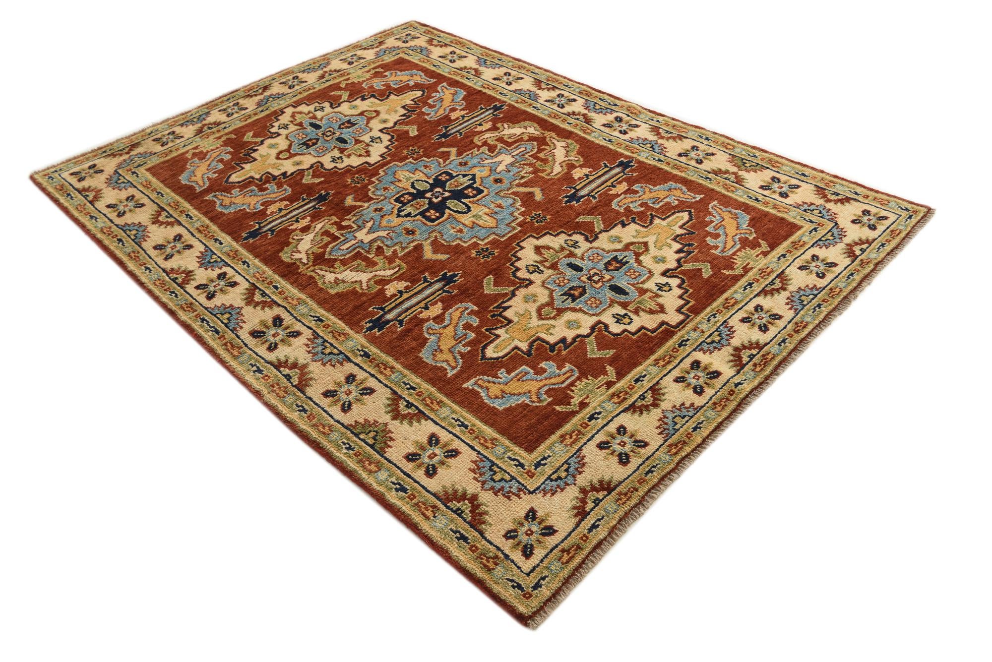 5' 8 x 7' 8 Hand Knotted Kazak Rug