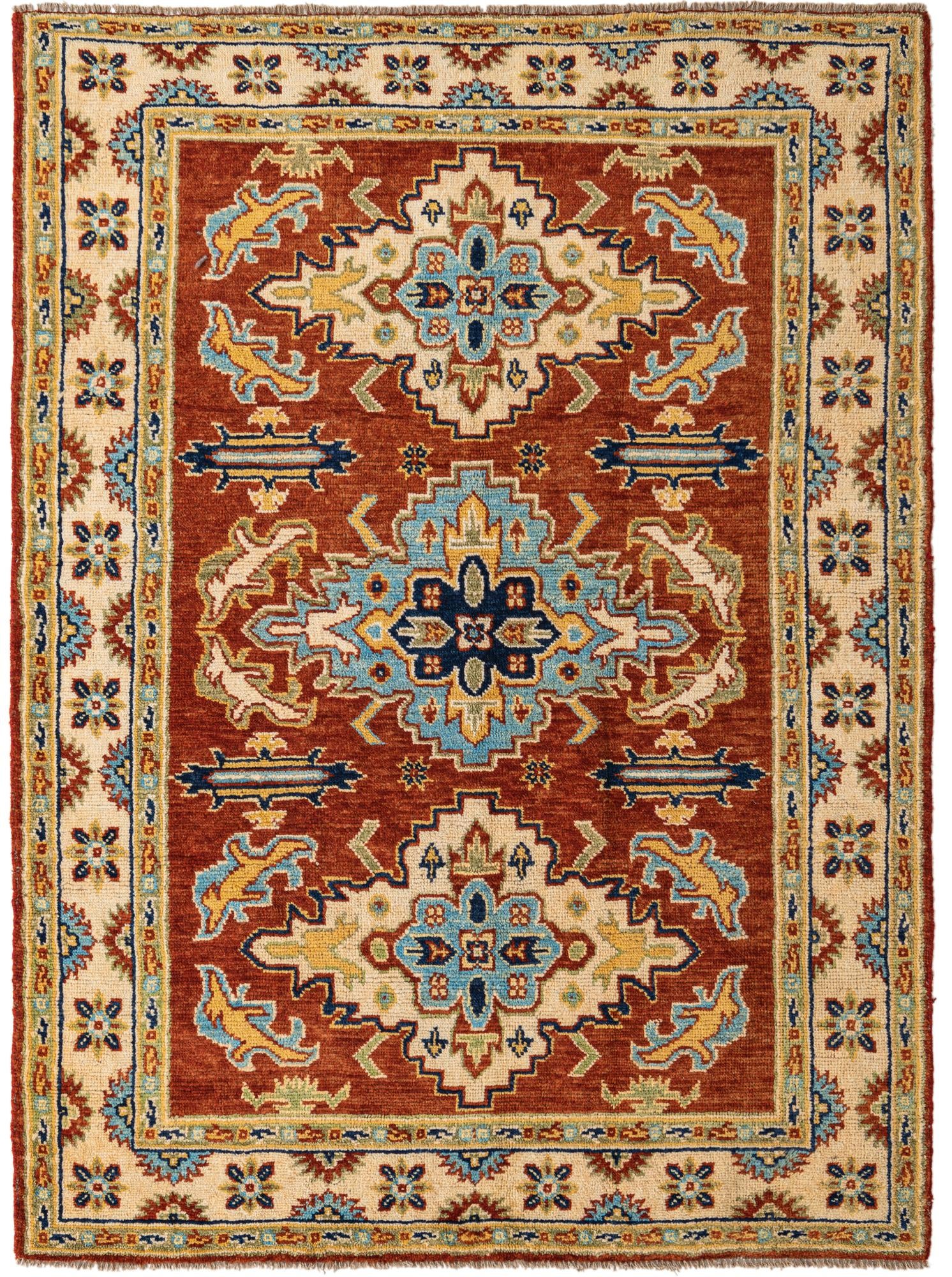 5' 8 x 7' 8 Hand Knotted Kazak Rug