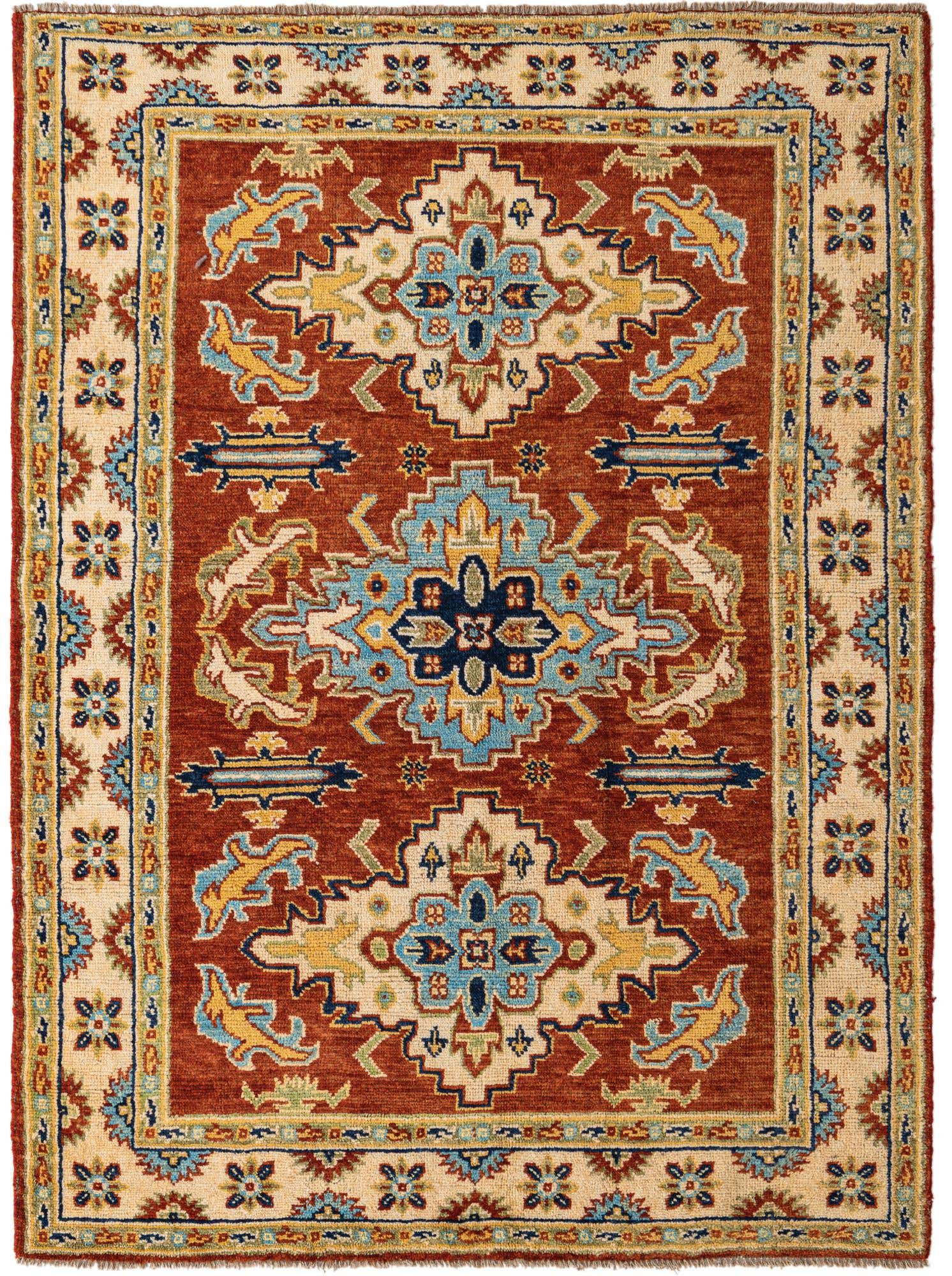 5' 8 x 7' 8 Hand Knotted Kazak Rug