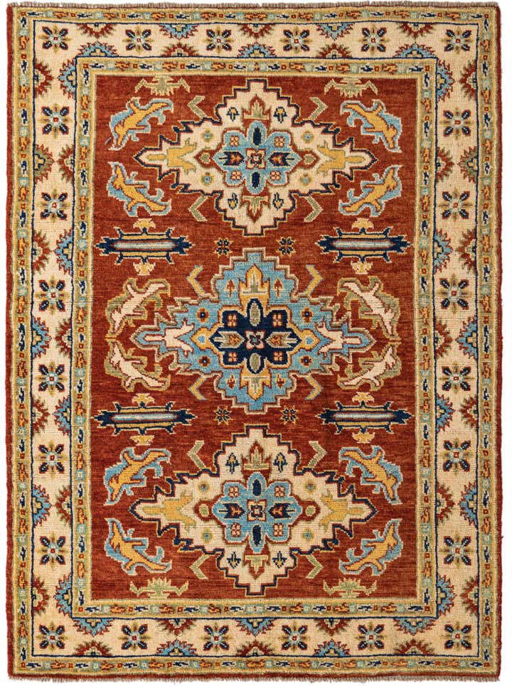 5' 8 x 7' 8 Hand Knotted Kazak Rug
