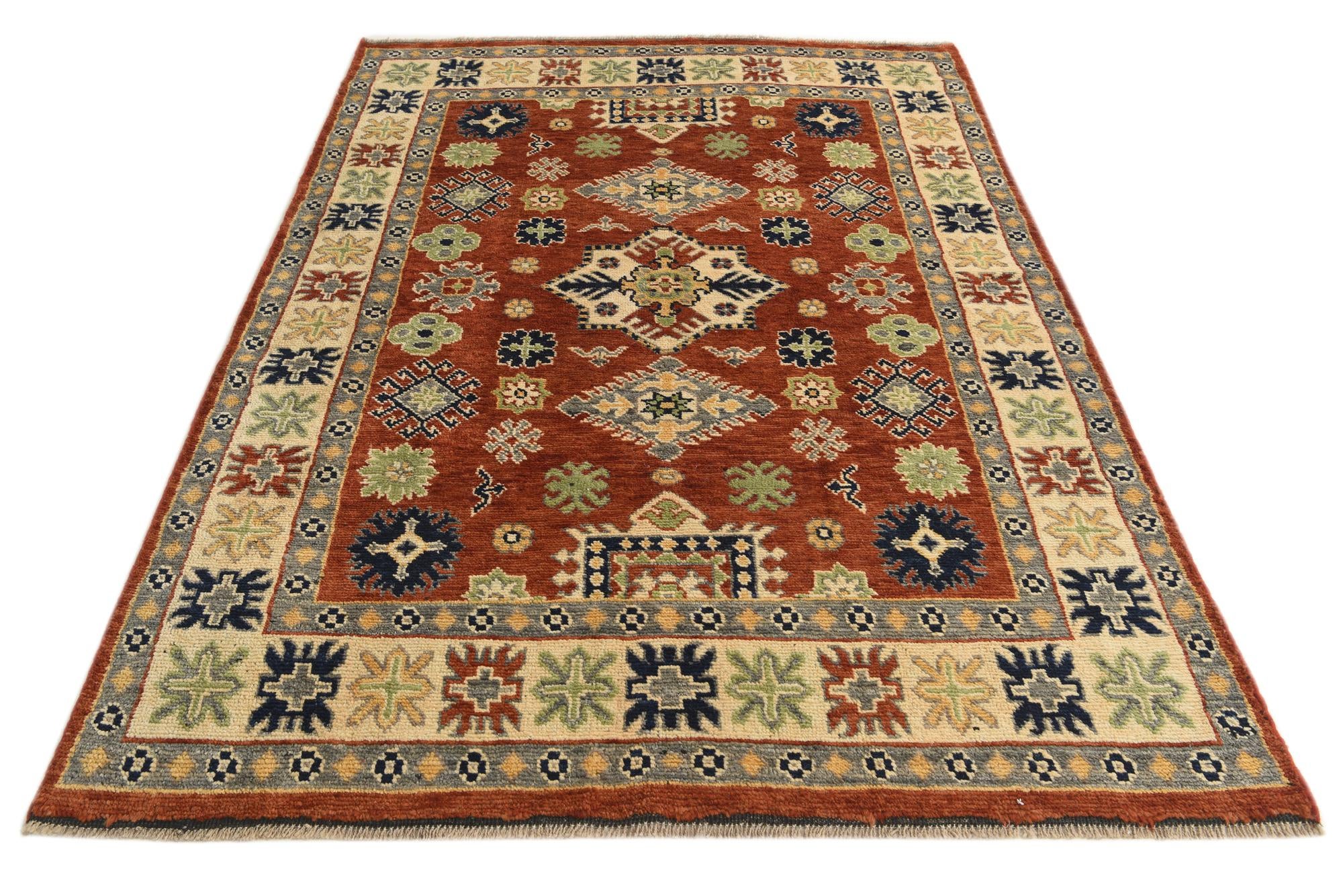 5' 8 x 7' 10 Hand Knotted Kazak Rug