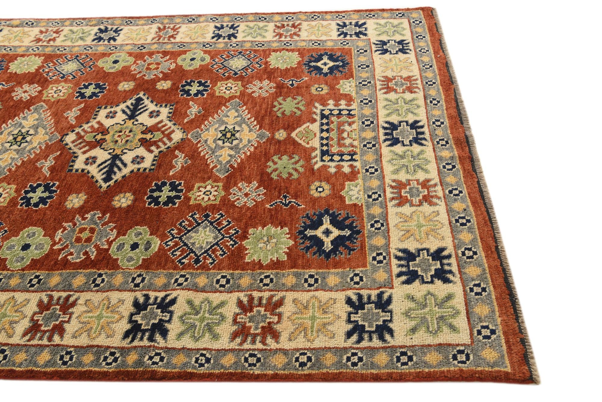 5' 8 x 7' 10 Hand Knotted Kazak Rug