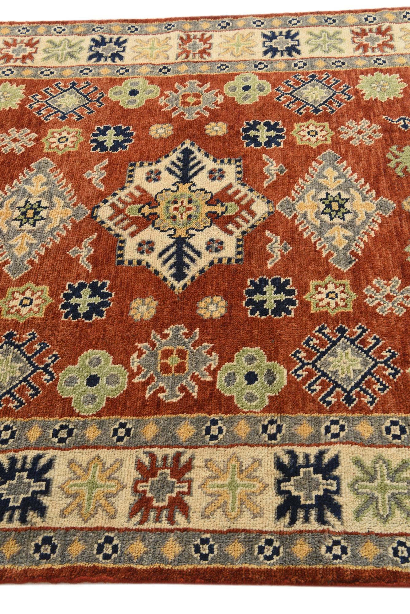 5' 8 x 7' 10 Hand Knotted Kazak Rug