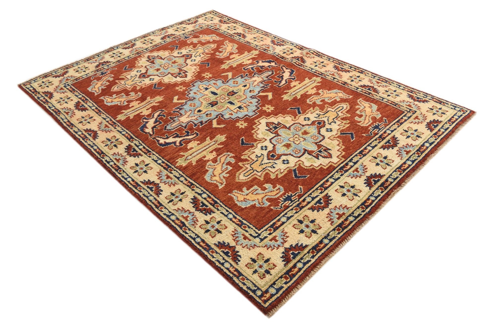 5' 7 x 7' 7 Hand Knotted Kazak Rug