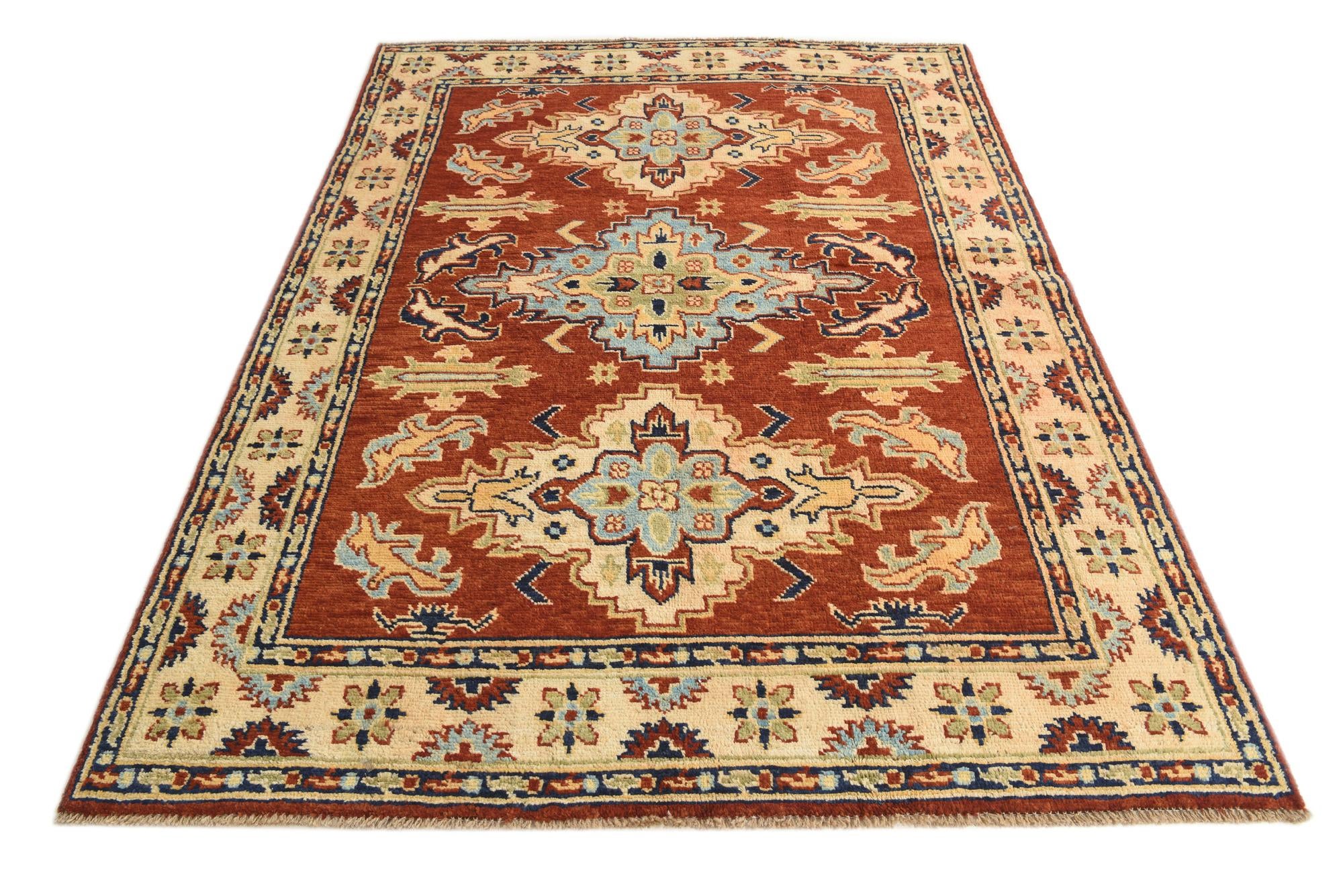 5' 7 x 7' 7 Hand Knotted Kazak Rug