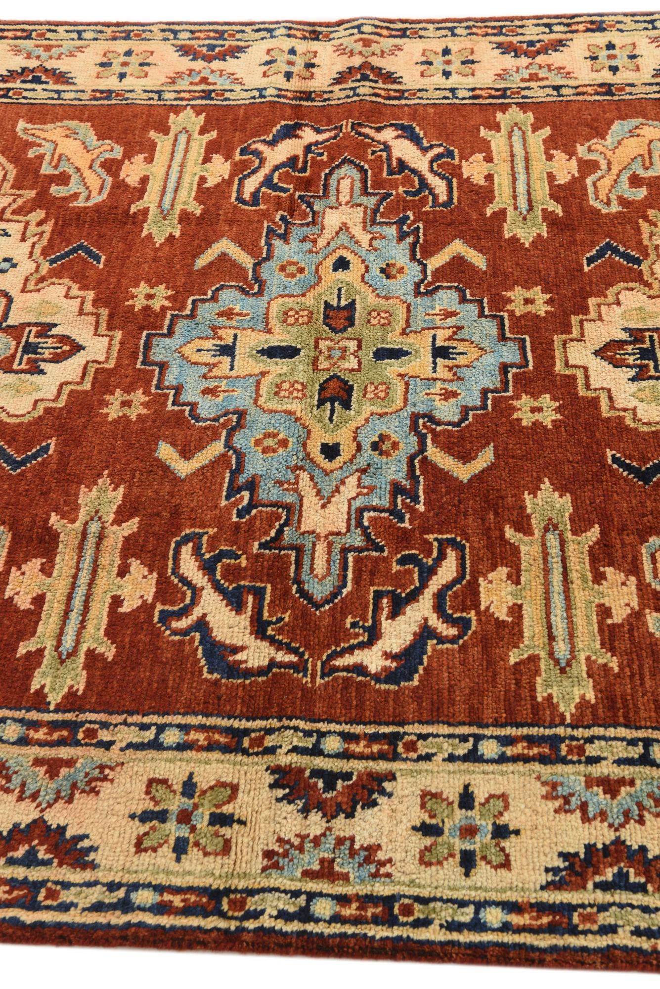 5' 7 x 7' 7 Hand Knotted Kazak Rug
