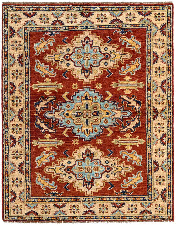 Detailansicht von 170cm x 220cm Handgeknüpft Kazak Wolle Teppich