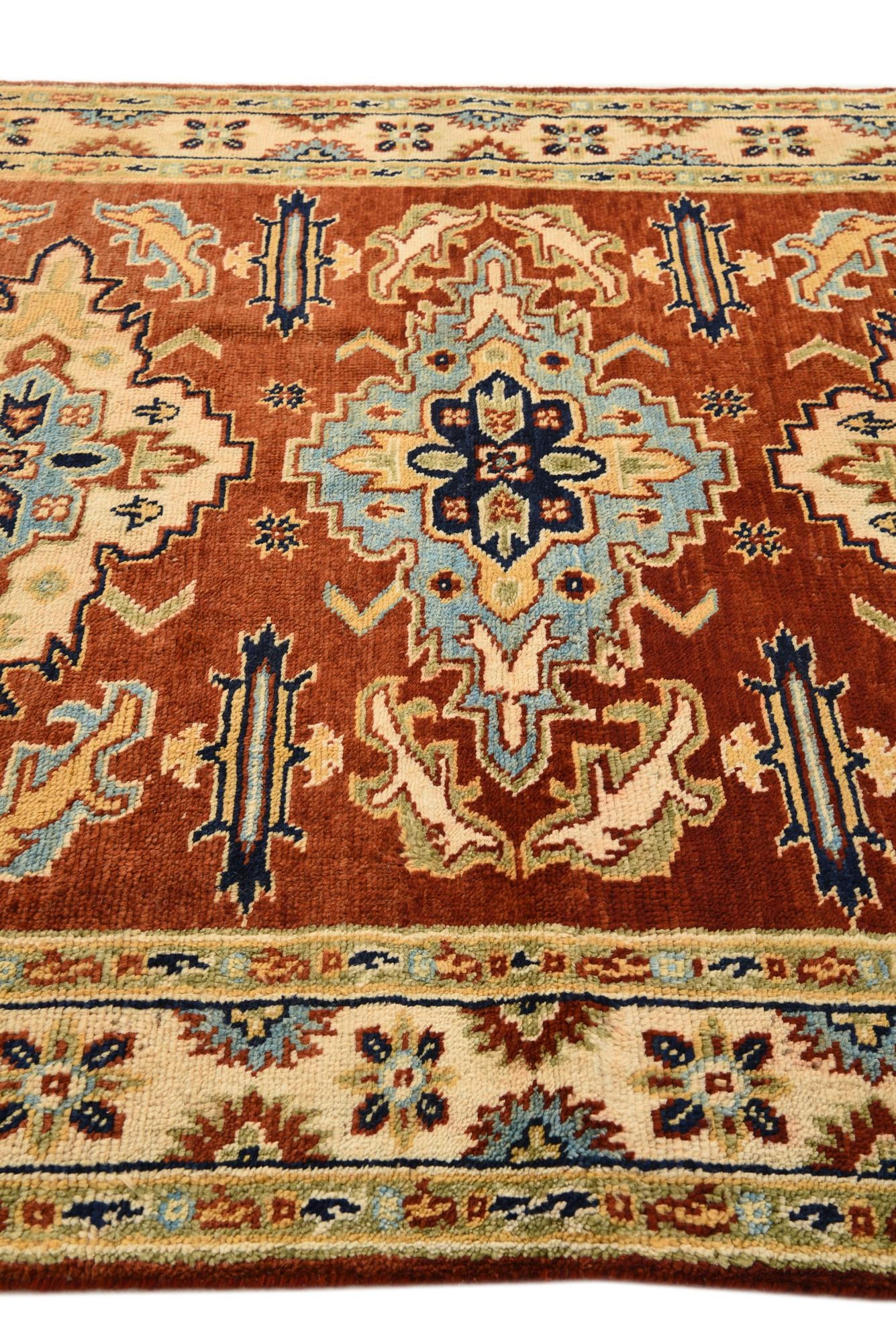 5' 9 x 7' 6 Hand Knotted Kazak Wool Rug