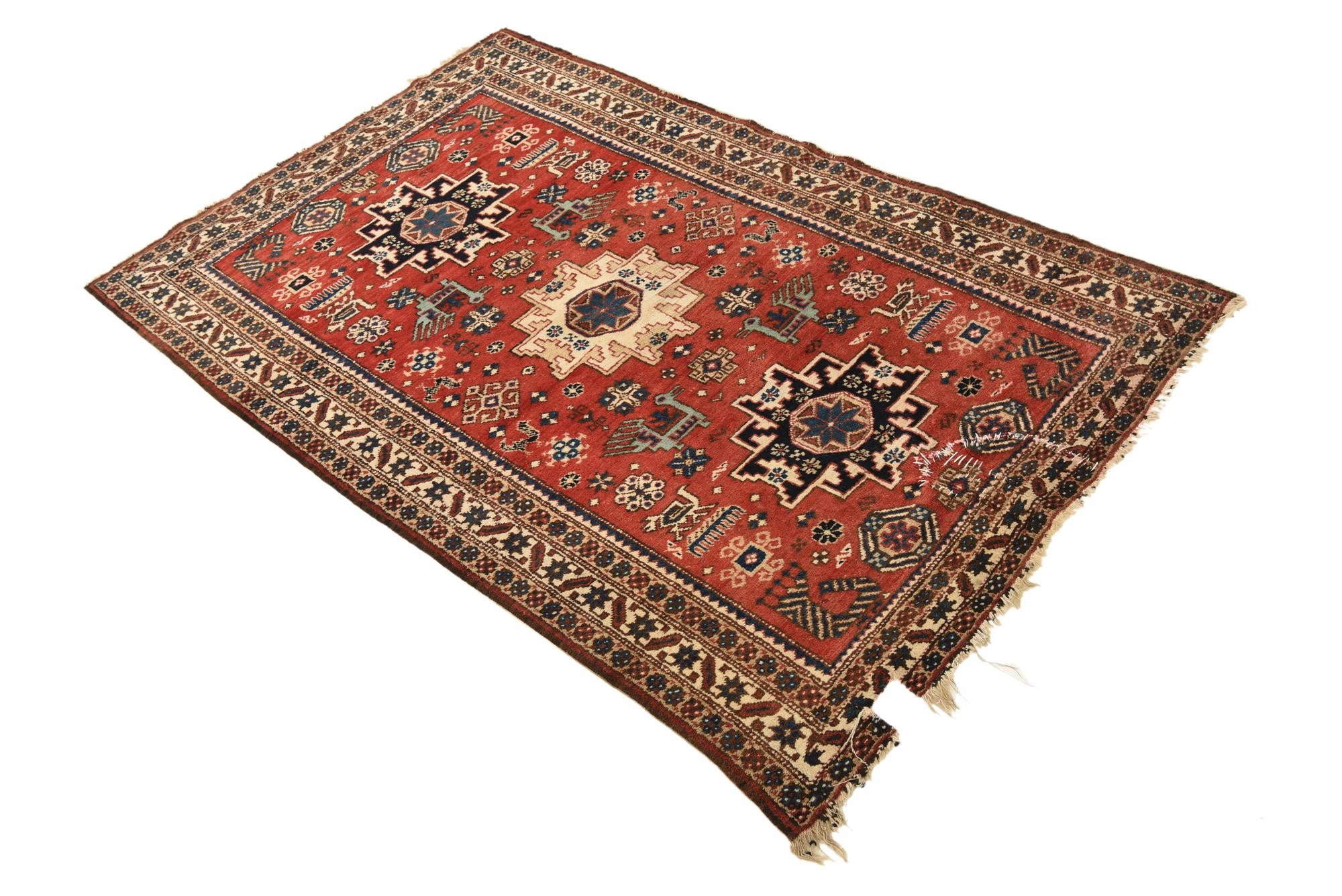 3' 5 x 5' 6 Hand Knotted Kazak Wool Rug