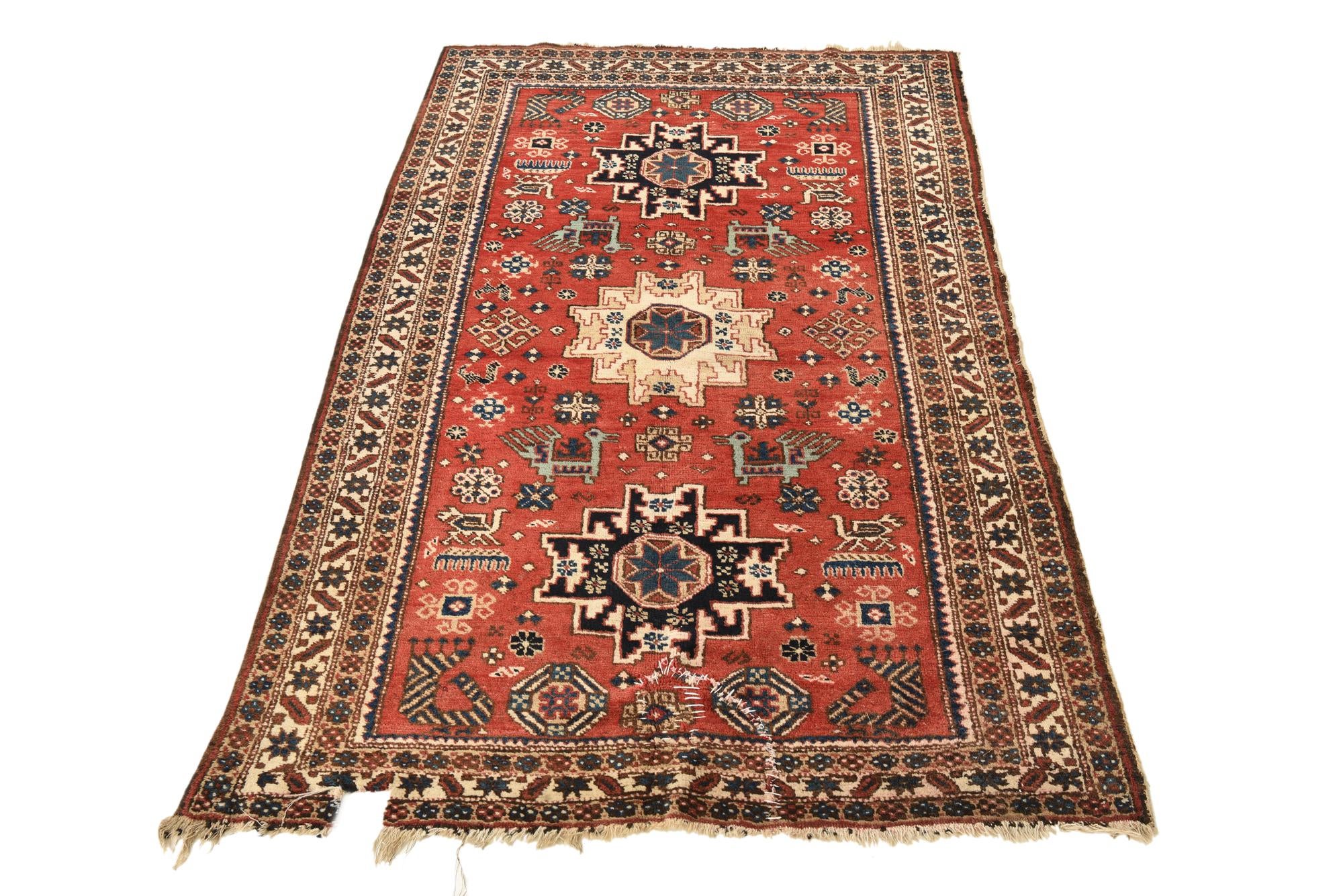 3' 5 x 5' 6 Hand Knotted Kazak Wool Rug