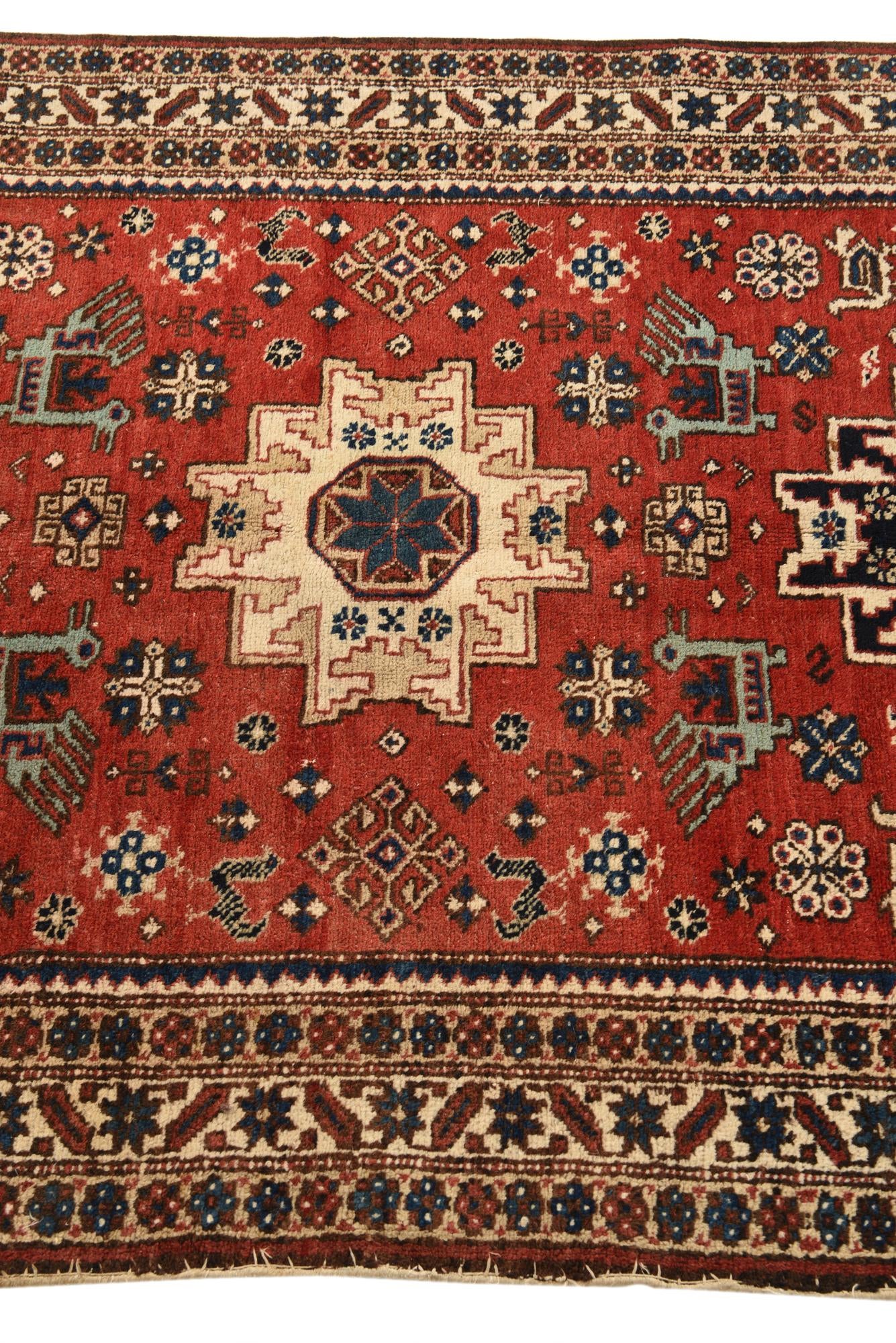 3' 5 x 5' 6 Hand Knotted Kazak Wool Rug
