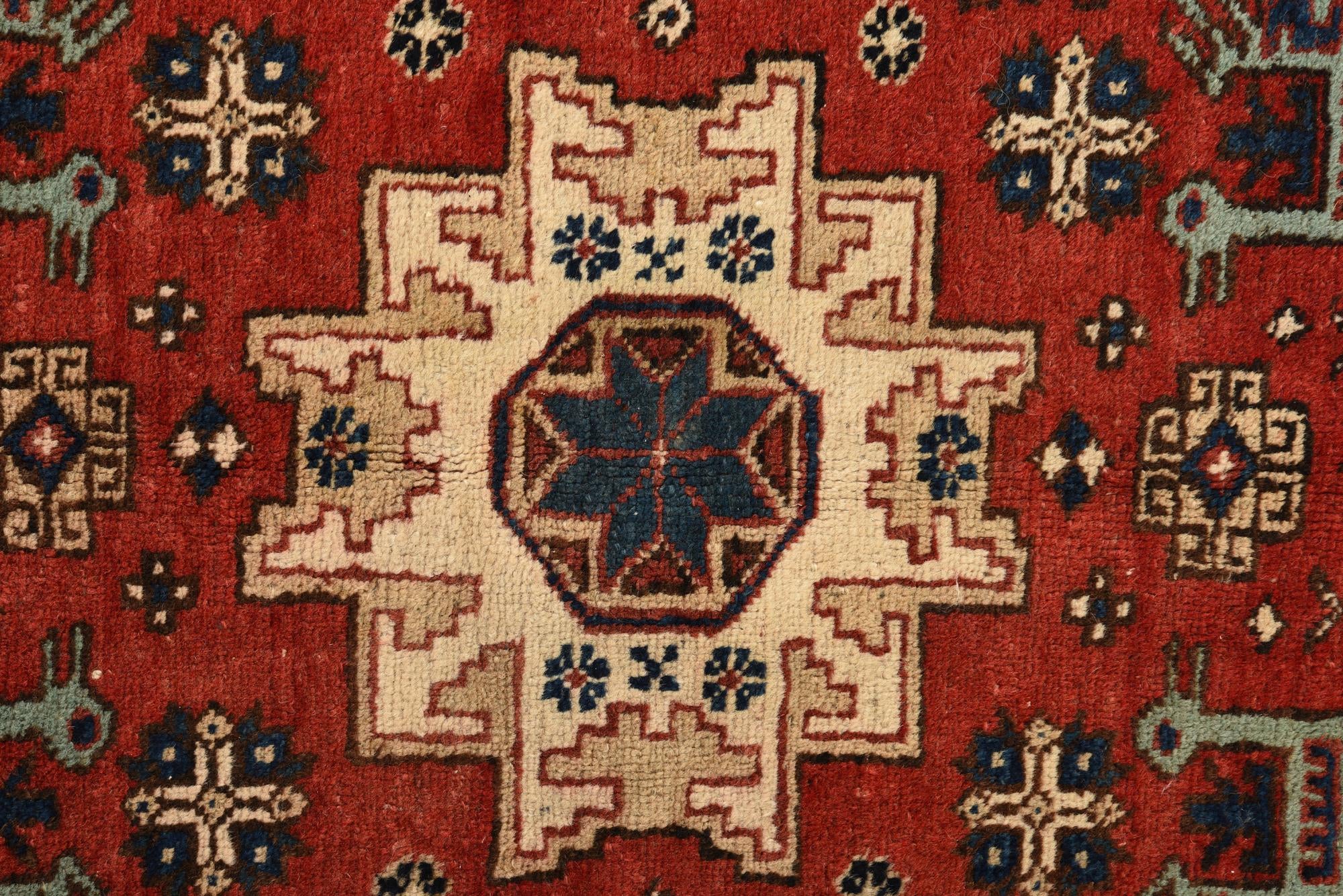3' 5 x 5' 6 Hand Knotted Kazak Wool Rug