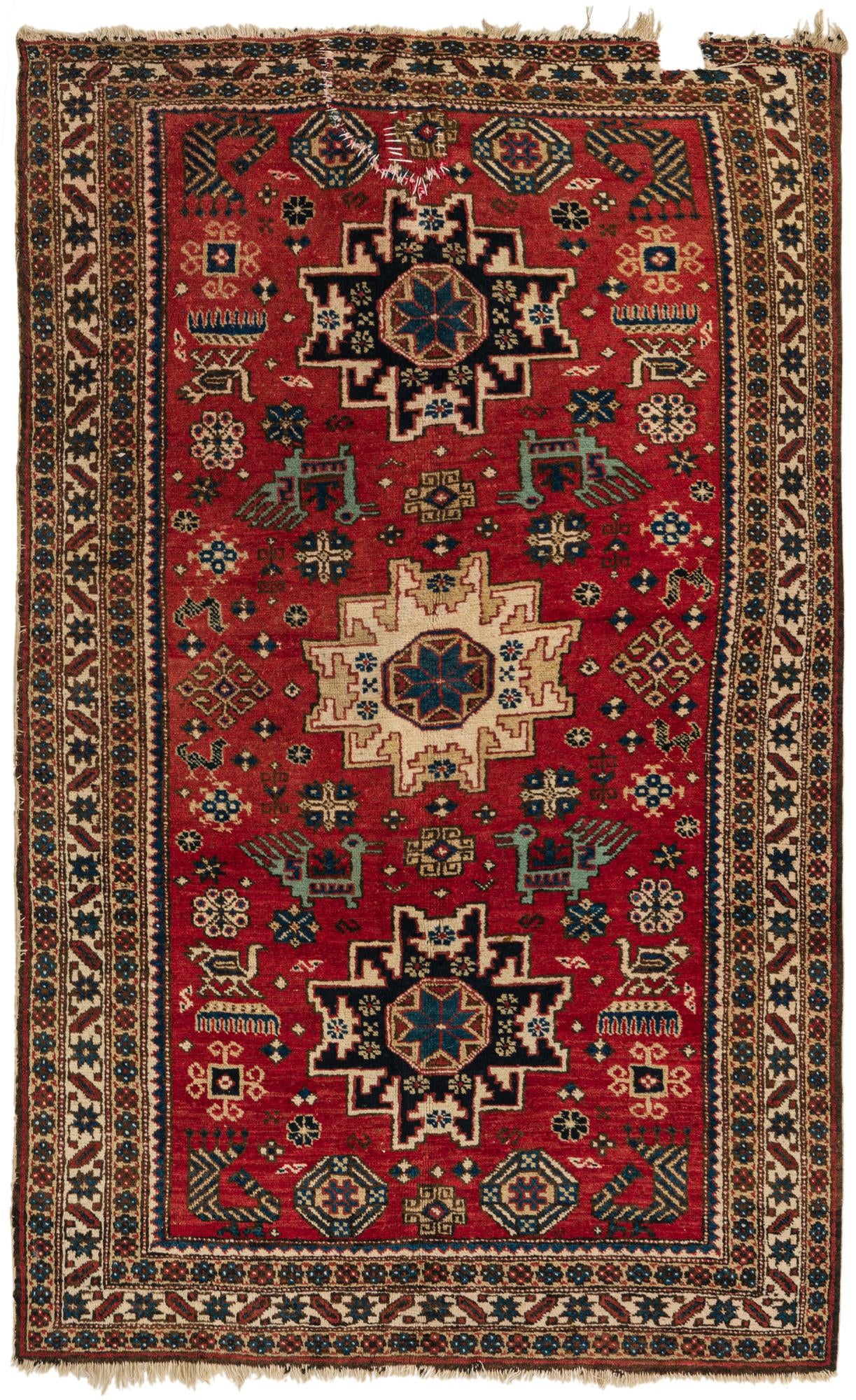 3' 5 x 5' 6 Hand Knotted Kazak Wool Rug