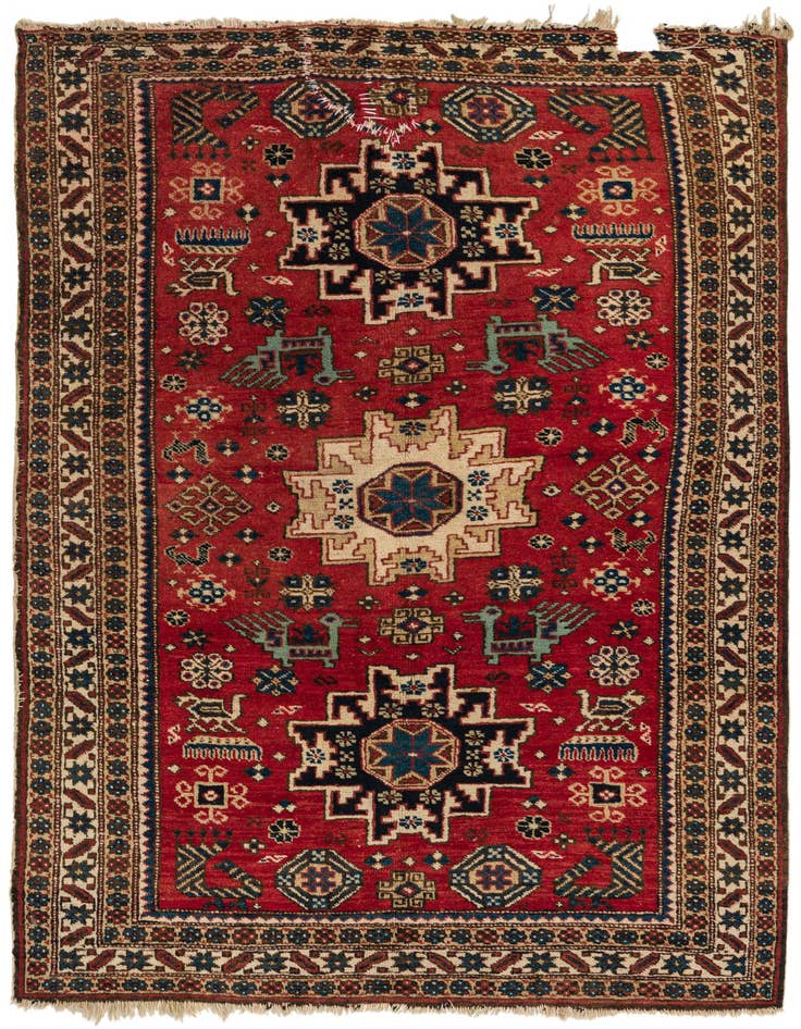 Detail image of 3' 5 x 5' 6 Hand Knotted Kazak Wool Rug