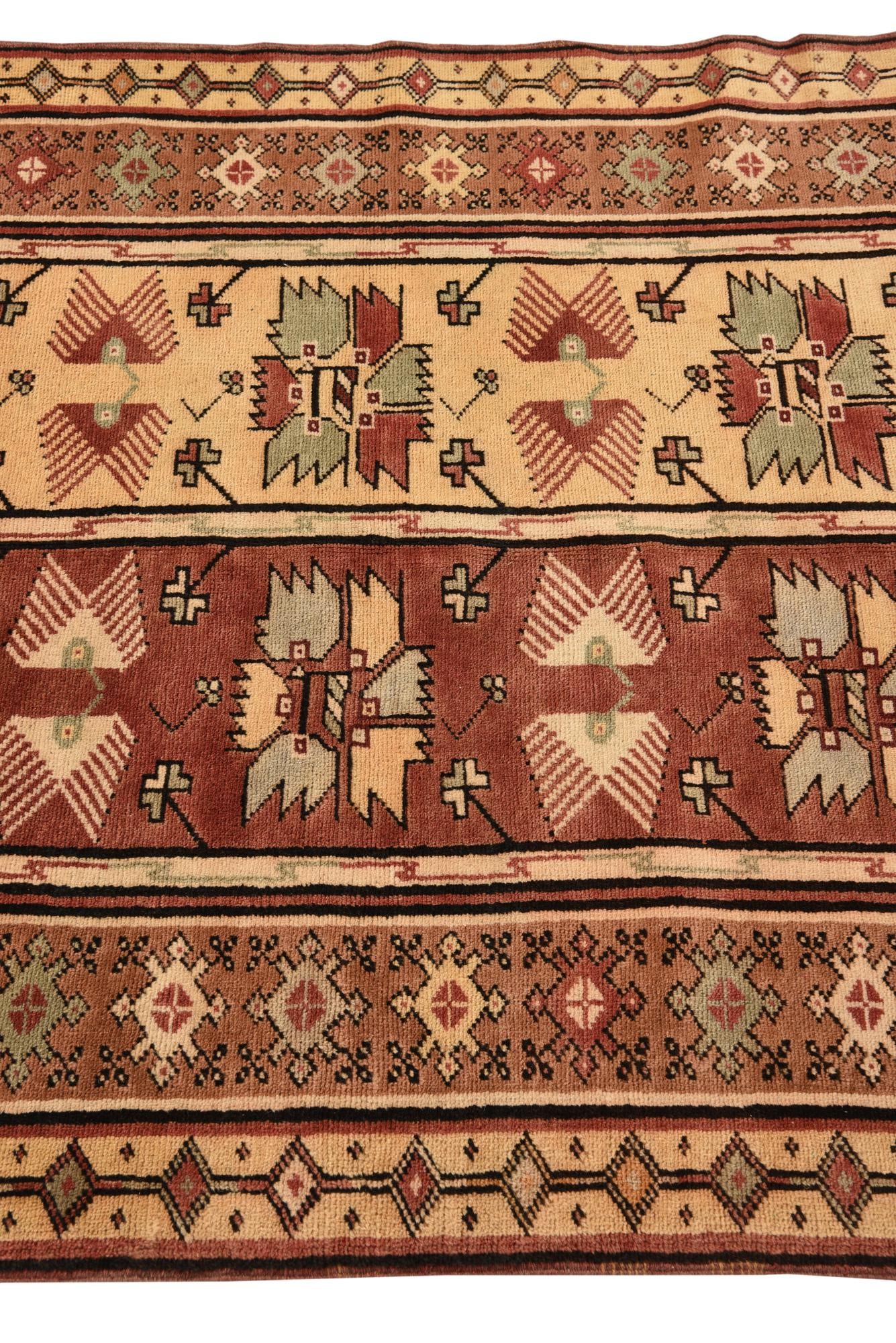 4' x 6' 4 Hand Knotted Kazak Oriental Wool Rug