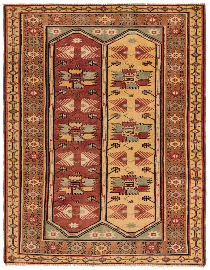Detail image of 4' x 6' 4 Hand Knotted Kazak Oriental Wool Rug