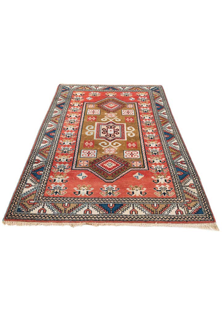 3' 2 x 4' 6 Hand Knotted Kazak Wool Rug
