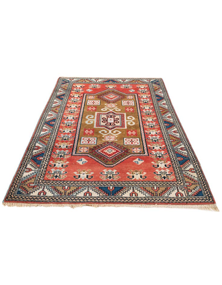 Detail image of 3' 2 x 4' 6 Hand Knotted Kazak Wool Rug