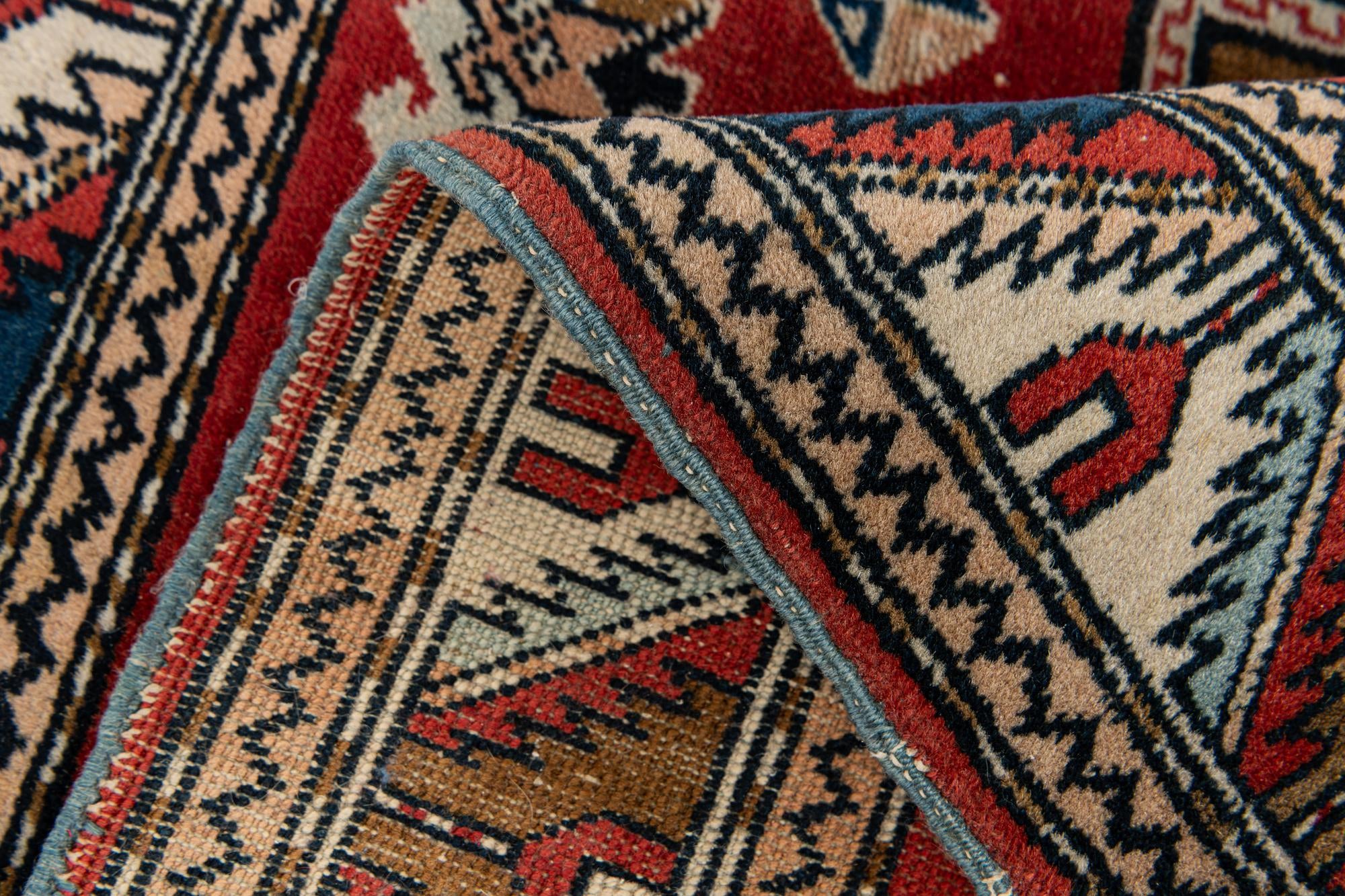 3' 2 x 4' 6 Hand Knotted Kazak Wool Rug