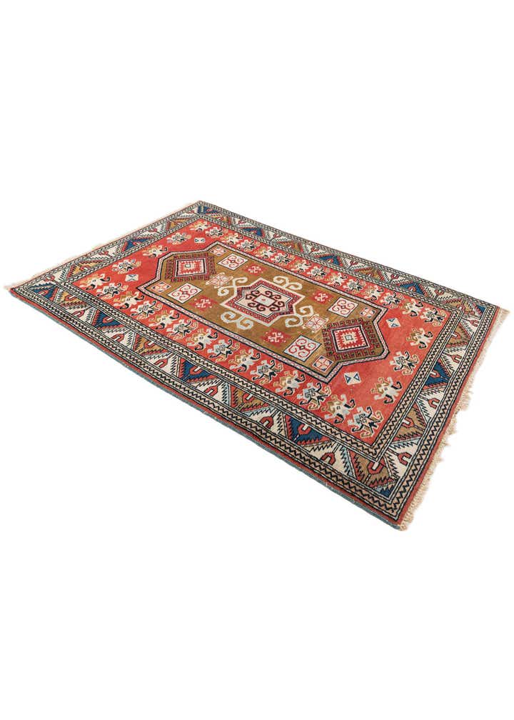 3' 2 x 4' 6 Hand Knotted Kazak Wool Rug