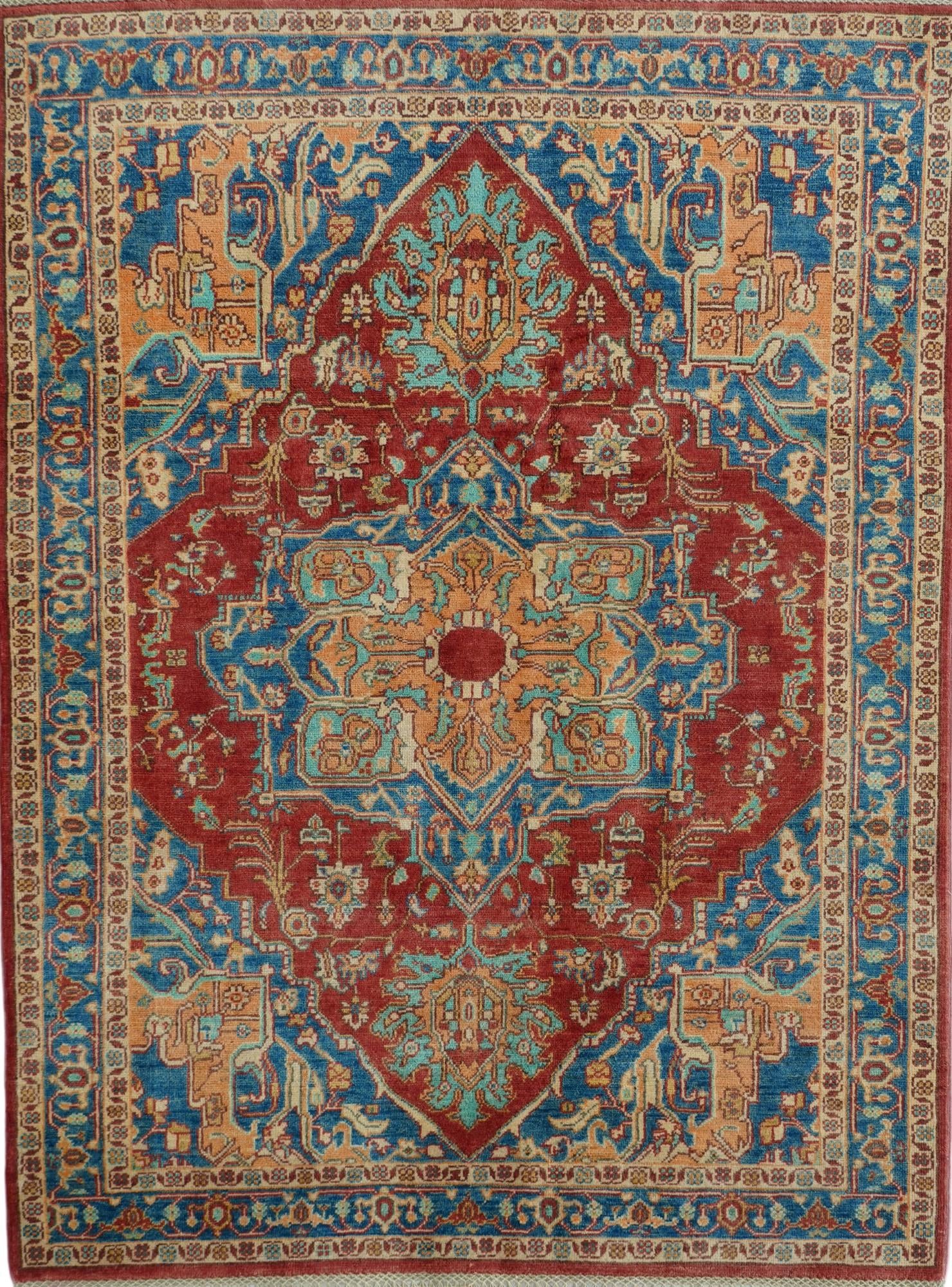 4' 10 x 6' 5 Hand Knotted Kazak Rug