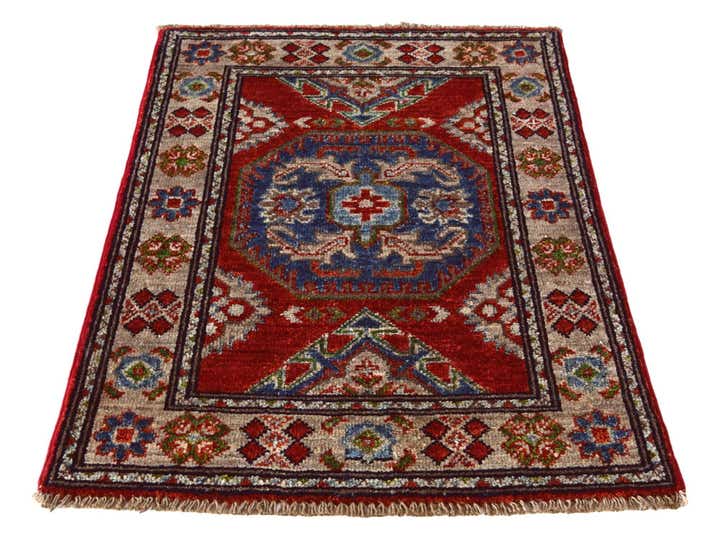 2' x 3' Hand Knotted Kazak Rug
