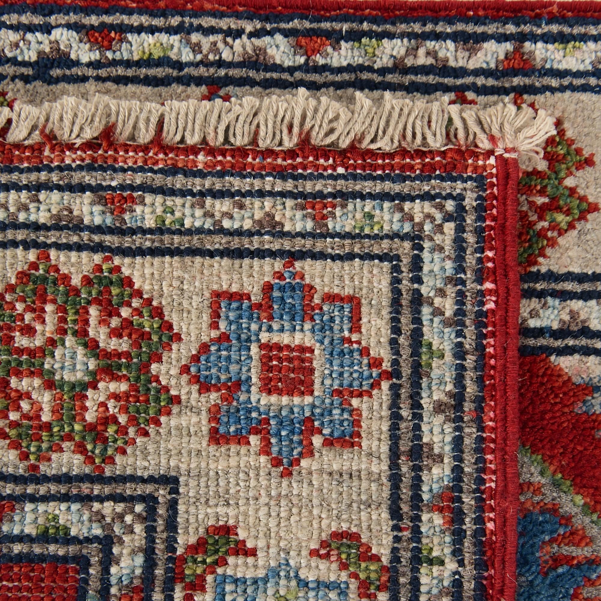 60cm x 90cm anudado a mano Kazak Alfombra
