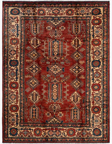 6' 6 x 8' 6 Hand Knotted Kazak Oriental Wool Rug