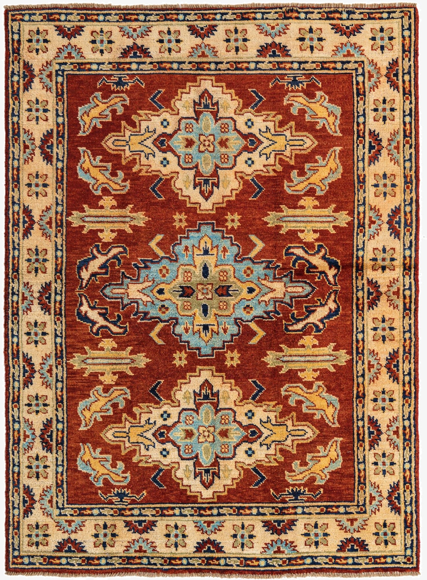 5' 7 x 7' 7  Hand Knotted Kazak Rug
