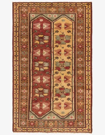 4' x 6' 4 Hand Knotted Kazak Oriental Wool Rug