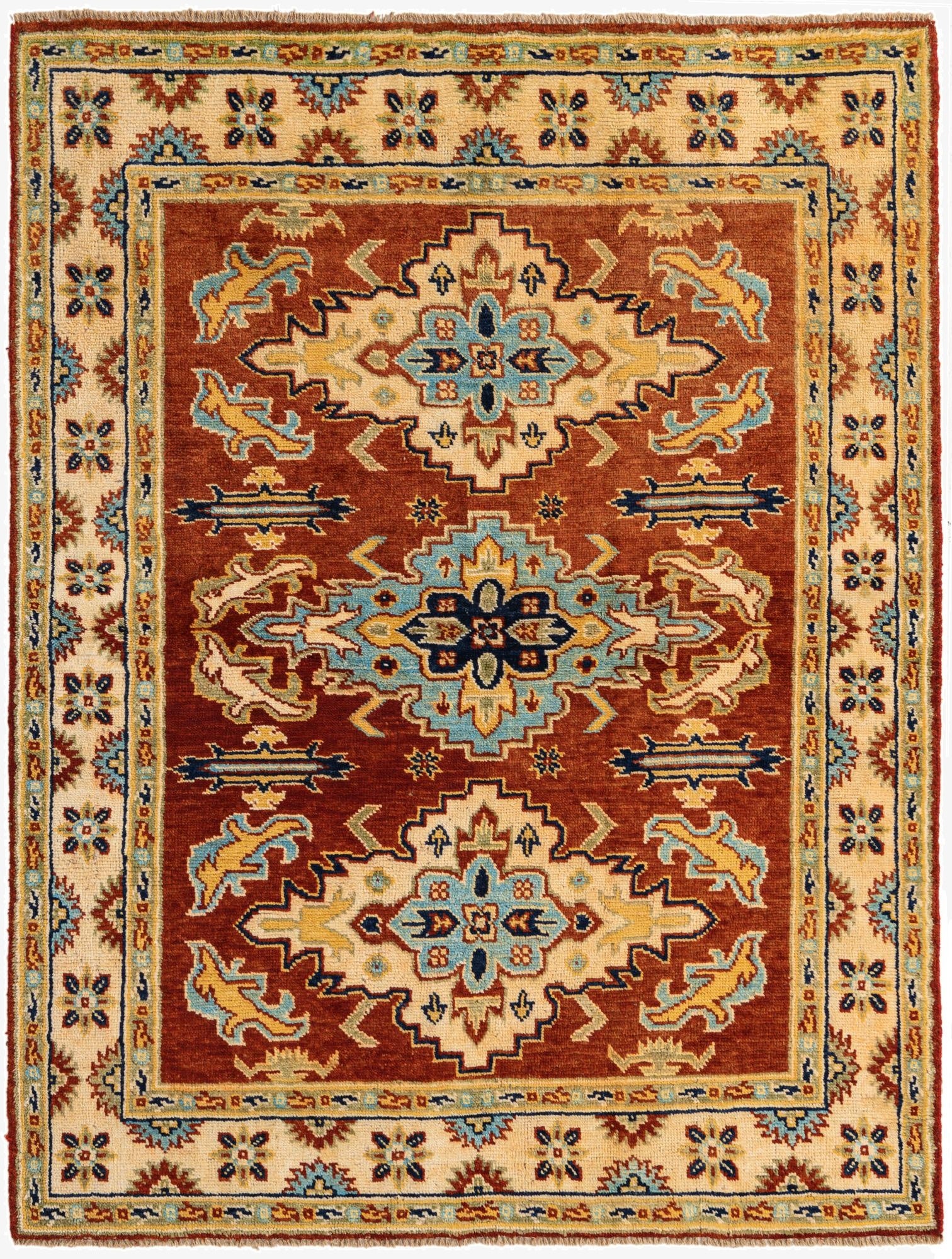 5' 9 x 7' 6  Hand Knotted Kazak Wool Rug